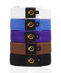 Strength Pro BJJ Belt for Men & Women,Brazilian Jiu Jitsu Belt with Ranking Stripes Sleeve Bar Kids Jiu Jitsu Gi Belt