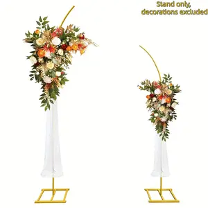 Metal Balloon Arch Stand Set, 2 gold arc frames in 6.2ft & 7.5ft. Sturdy background supports for wedding, birthday, anniversary, baby shower and various party floral & balloon decorations. Balloon Stand Kits