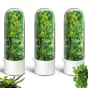 1/2/3PCS Large refrigerated herb fresh-keeping box, refrigerated coriander fresh-keeping box, herb fresh-keeping box, coriander, parsley, asparagus, mint fresh-keeping box, green vegetable fresh-keeping box 2-3 weeks, refrigerator storage box