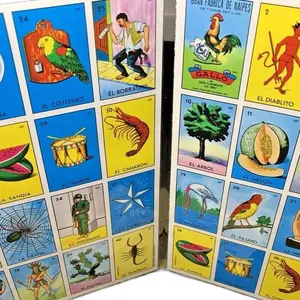 Original Jumbo Loteria Game Set in Spanish, Mexican Loteria for 10 Players