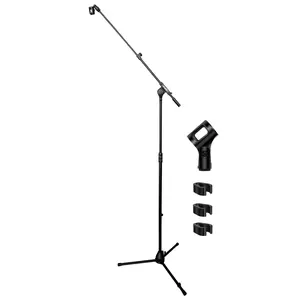 5 Core Mic Stand Adjustable Microphone Stands Floor w 180° Rotating Telescoping Metal Boom Arm