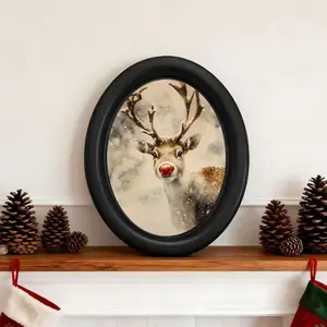 Vintage Christmas Reindeer Wall Decor, Gothic Victorian Style 3D Painting, Handmade Photo Transfer Print, Perfect for Halloween & Holiday Decoration, Home Decor Ornaments