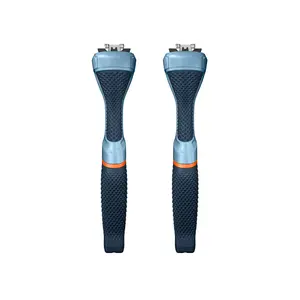 Dollar Shave Club Diamond Grip Razor Handle – No-Slip Razor Handle for Comfortable Control, Fits 4 & 6 Blade Refills, 2-Pack, Blue