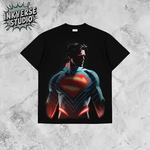 InkVerse Limited Edition Steel Hero Flight Graphic Tee, Skyborne Savior Inspired T Shirt, Metropolis Guardian Comic Design, Oversized Streetwear Unisex Tee, Vintage Superhero Style, Gift for Hero Fans