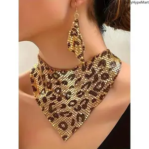 Leopard Print Fashion Accessory Set - Includes Necklace, Earrings, Bracelets, and Pouch, Ideal Anniversary Gift