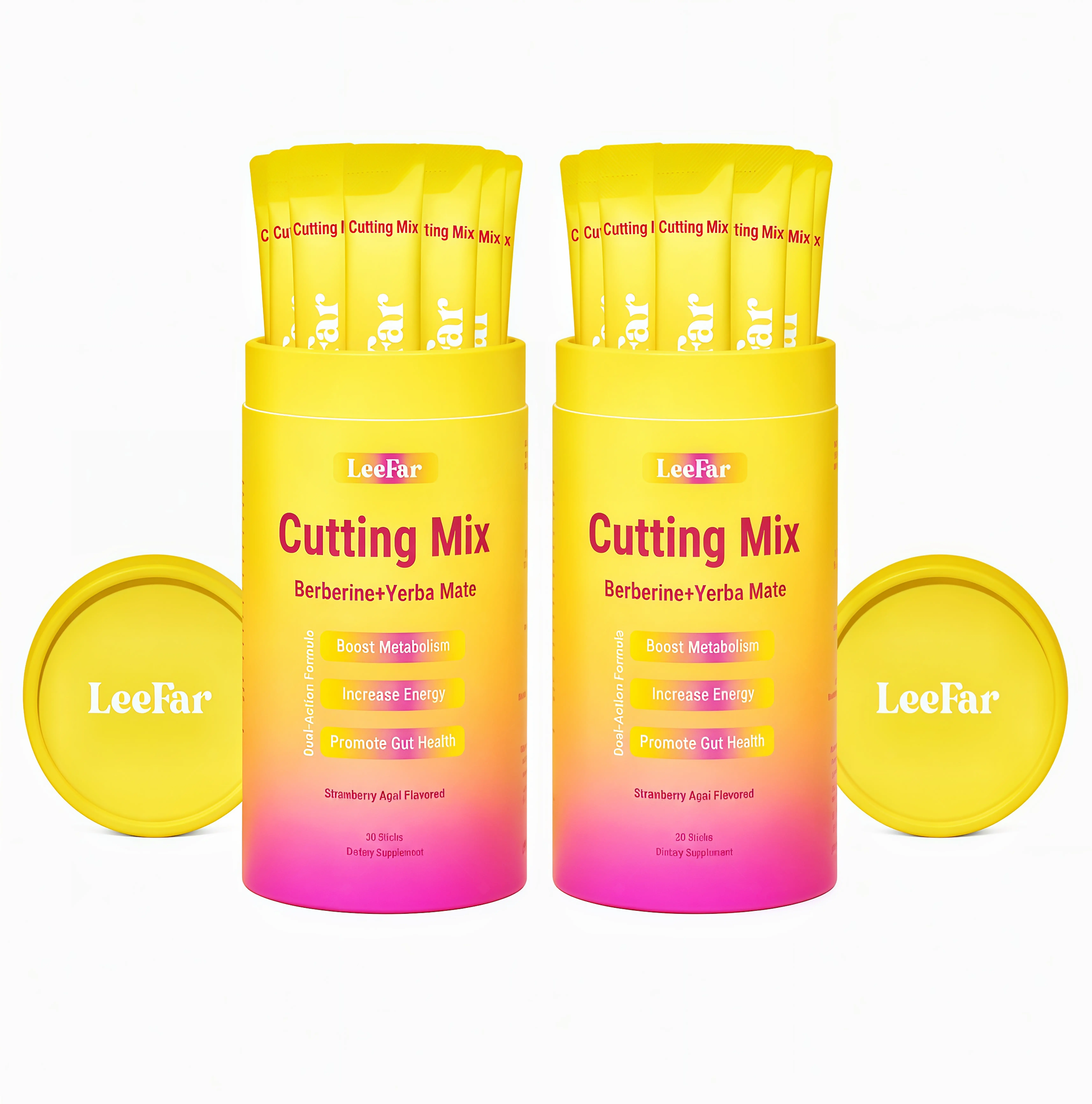 2 Pack LeeFar Cutting Drink Mix – | OM Strawberry Açaí Flavor – | (30 Servings)