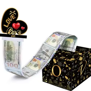 Heart-Shaped Money Box Gift Set, Surprise Explosion Cash Gift Box, Suitable for Birthdays, Anniversaries, Weddings, Baby Baptisms, All Ages