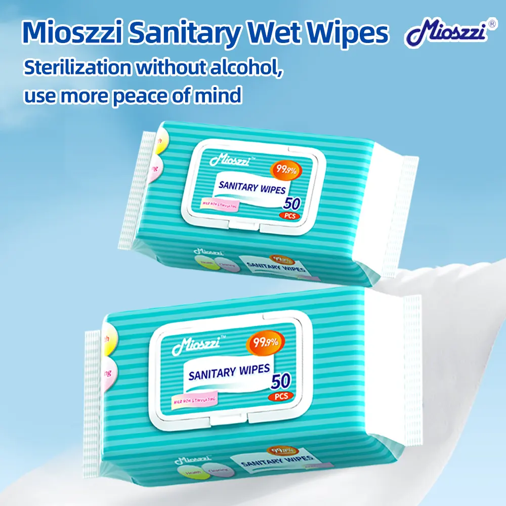 Mioszzi Unscented Multipurpose Disposable Wipes - Pure Water-Made, Gentle, Non-Irritating for Hands, Home Surfaces & Gym Equipment - 50 Wipes Per Pack