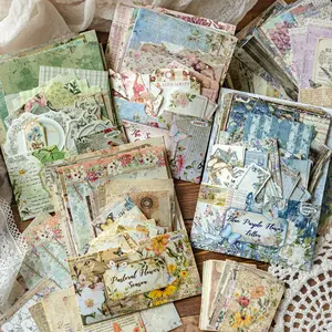 100pcs Bag Large Collection Material Pack, Scrapbook Materials, Farmhouse Post Office Light Vintage Non-Stick Sticky Notes, DIY Decorative Creative Stickers, Sticker Packs