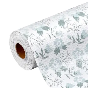VEVOR Thick PVC Shelf Liner, Non-Adhesive Non-Slip Waterproof Floral Print Liner Roll (23 ft Length) for Kitchen Cabinets, Refrigerator Shelves