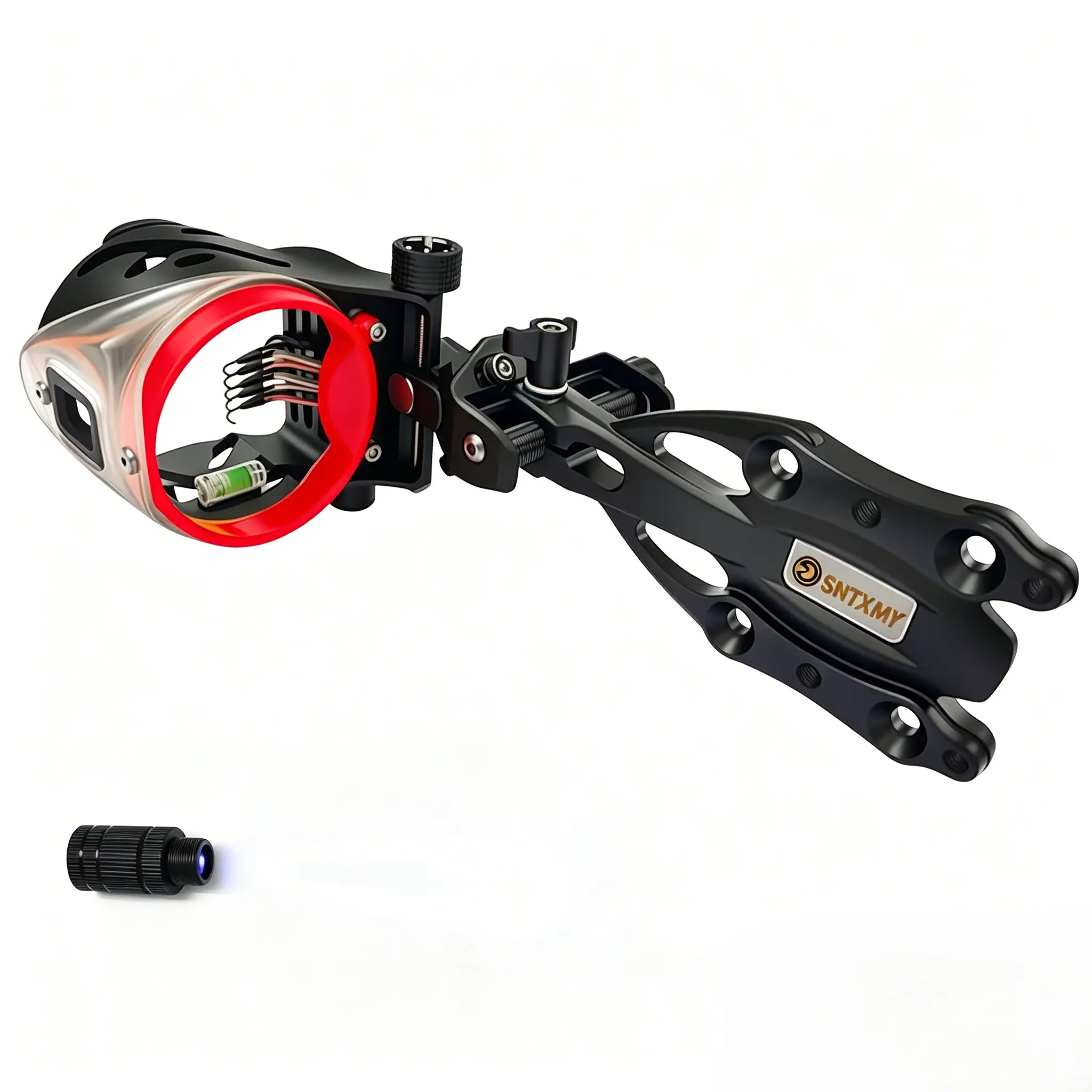 Ambidextrous 5-Pin Compound Bow Sight - 0.019" Fiber Optics, Micro-Adjustable Durable Aluminum Construction, Integrated Light, Target Shooting Tool, Fathers Day Gift for New Archers & Experienced Hunters