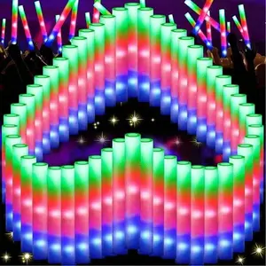 100PCS LED Foam Sticks Light Up Wands Rally With Flickering Effect For Versatile Uses Flashing Glow Party Rave LED Wands For Weddings Birthday Outdoor Camping&Themed Glow Parties Graduation Decorations