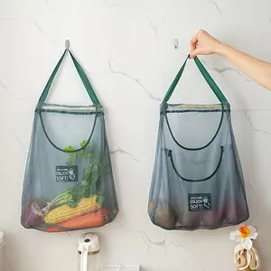 Large Capacity Mesh Storage Bag, Breathable Hanging Bag, Garlic, Ginger And Onion Portable Fruit And Vegetable Storage Bag, Kitchen Storage Preferred