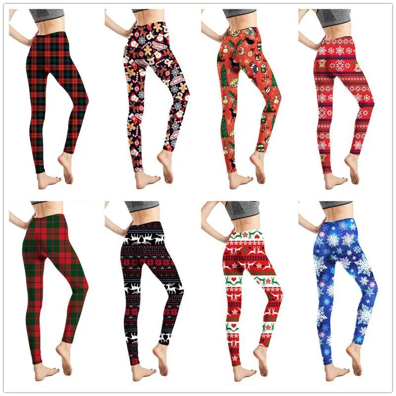 Trackpants Christmas Leggings Holiday Print Nine-point Pants Fitness Sports Pants Trackpants Christmas Leggings Holiday Print Nine-point Pants Fitness Sports Pants