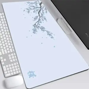Japan Cherry Blossom Mouse Pad Gray Laptops Gaming Deskmat Sakura Mousepad Anime Office Carpet Gamer Keyboard Computer Desks
