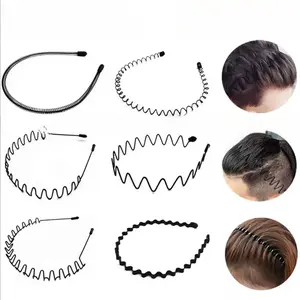 6-Count Headband Set, Metal Body Wave-Zig Zag Elastic Training Headband with Comb, Textured Twist Design, Stylish Women's Hair Accessory for Sports, Ideal Women's Gift,summervibes.