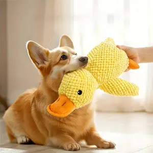 Cute Duck Plush Dog Toy with Squeaker, Soft Bite-Resistant Chew Toy for Puppies, Small Medium and Large Dogs
