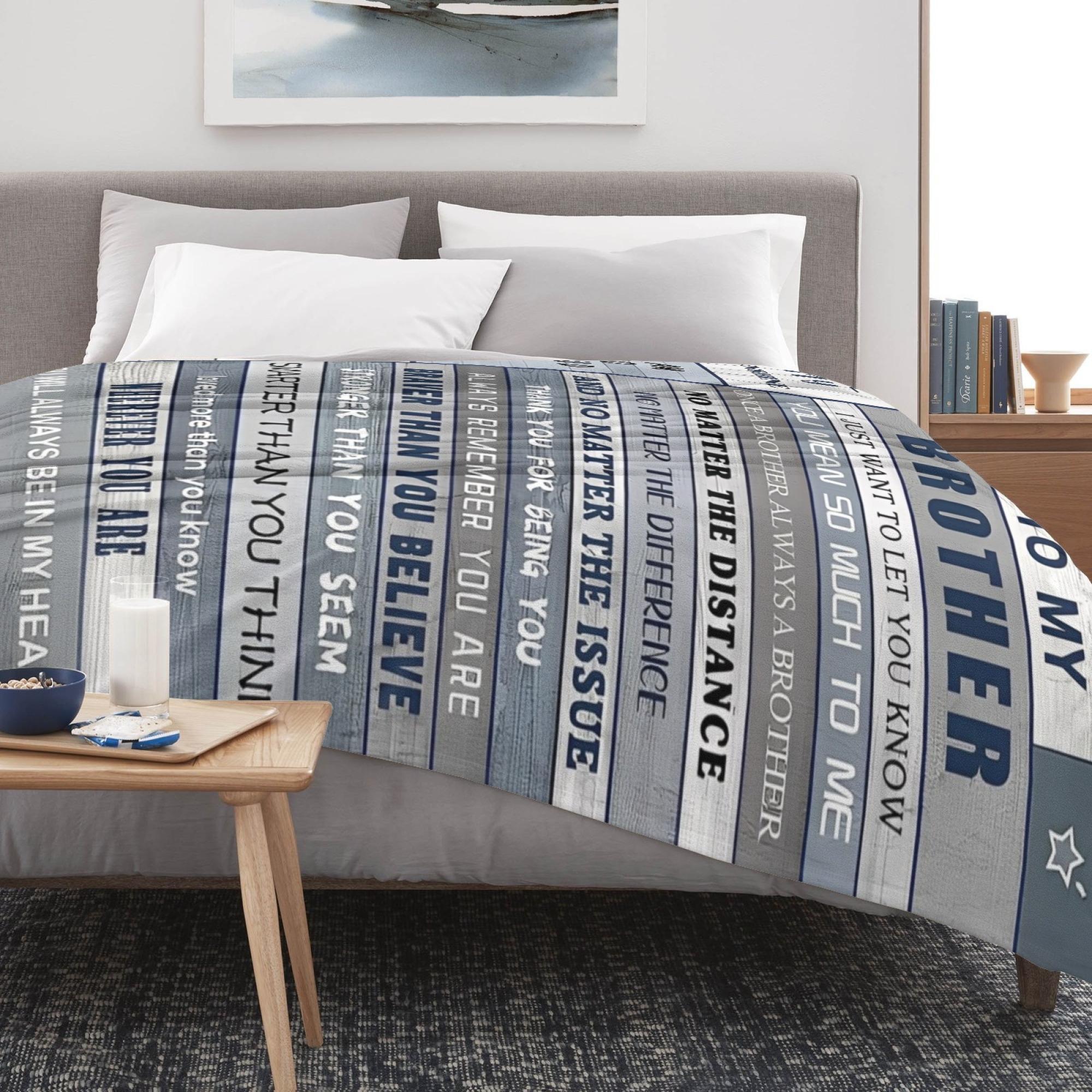 Gifts for Brother Blanket from Sister - Brother Christmas Birthday Gift Adult - Ultra Soft Plush Throw Present Ideas for Bedding Sofa - 60"x50"