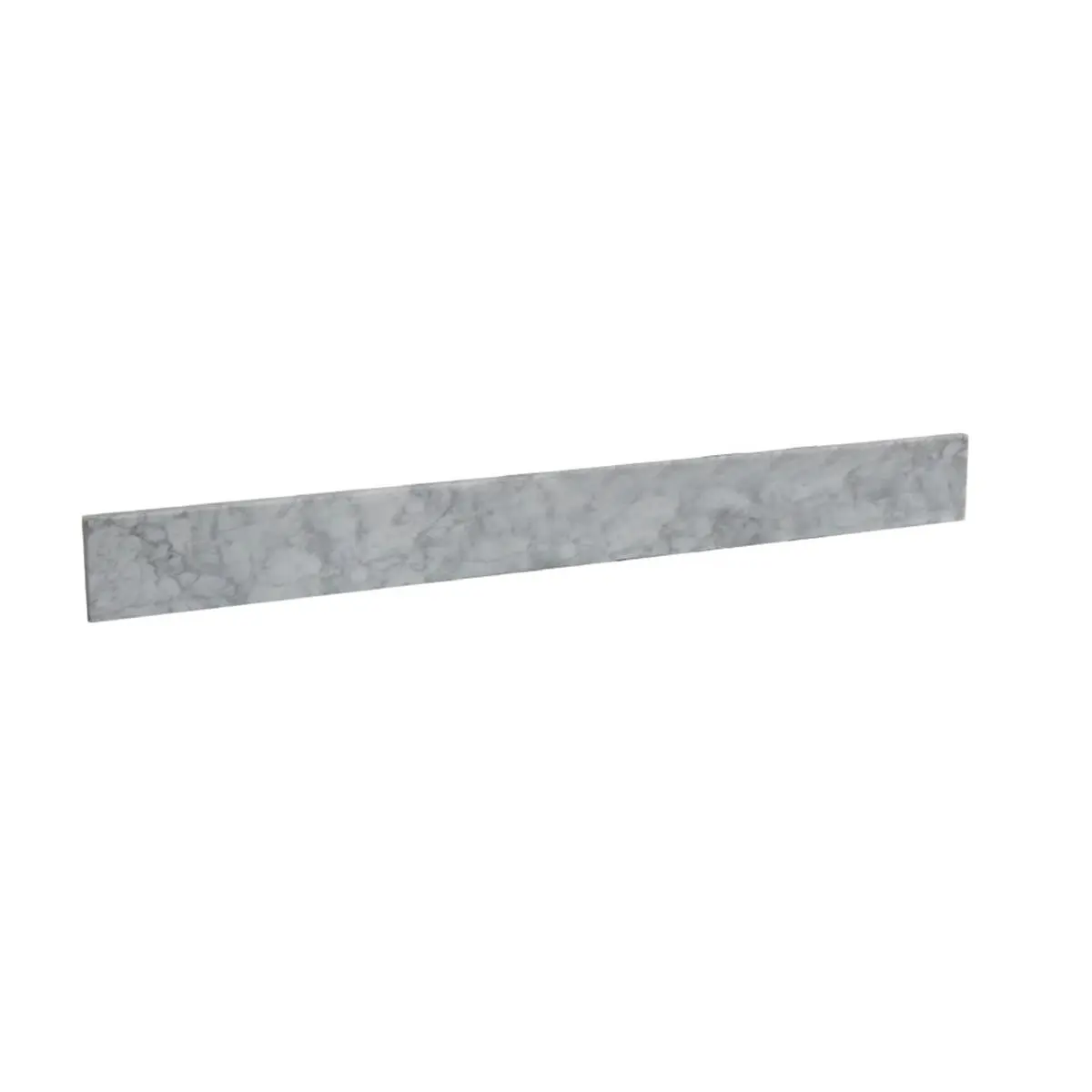 Glossy Carrara Marble Single Panel Backsplash - 37x4x0.67 in, White, Water Resistant, Natural Tones, High Variation in Tone, Indoor Use, Wall Protection, Gives a Clean and Elegant Look, Ideal for Bathroom Home Improvement