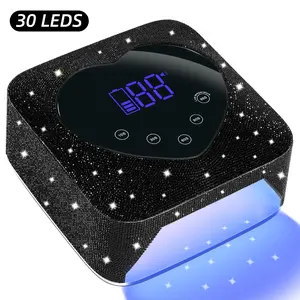 Rechargeable 72W UV LED Nail Lamp with Diamond Rhinestones, Professional Gel Nail Polish Dryer, 30 LEDs Cordless Nail Art Lamp for Manicure, Christmas Gifts for Sisters & Girlfriends