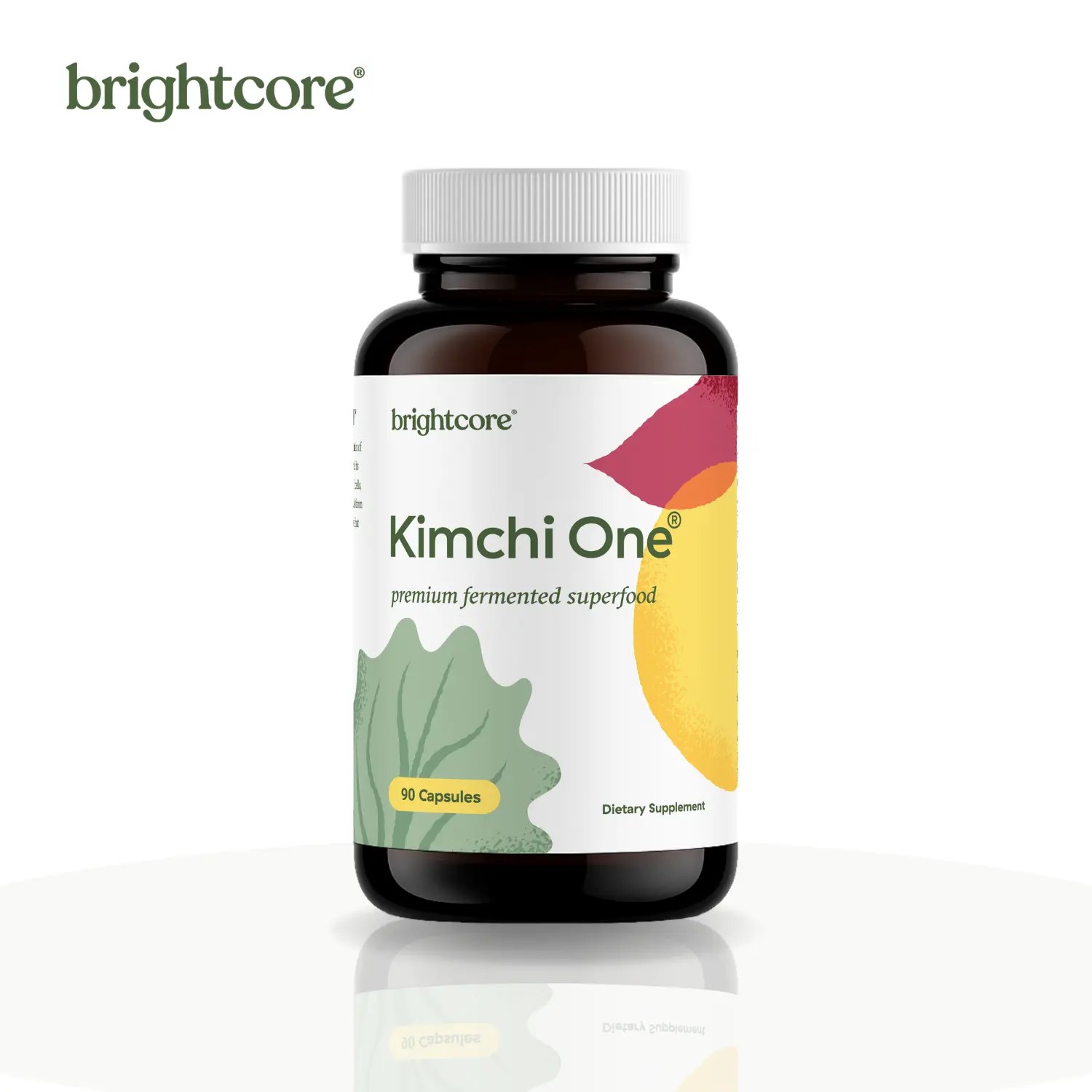 Brightcore Nutrition Organic Kimchi Powder Capsules - Probiotics, Enzymes, Antioxidants, Gluten-Free Vegan Gut Health Premium Superfood Dietary Supplement (90 Capsules)