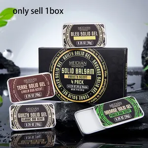 Magnet Men's Portable Perfume Wax Set, Long-Lasting Solid Fragrance, Pocket-Sized Body Mist Gift Box, 4-Piece Kit, Longlasting Portable Fragrance
