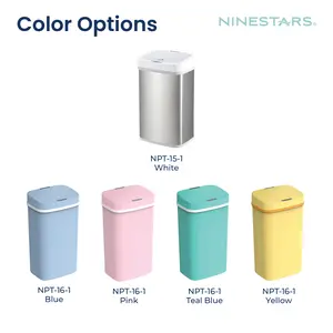 NINESTARS Motion Sensor Diaper Pail Trash Can, Double Order Locking  Works with Regular Trash Bags, Automatically Open Trash Can for Baby's Room
