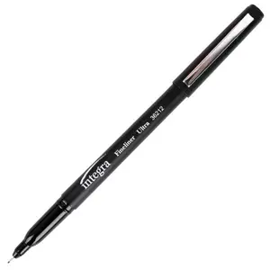 Integra  Fineliner Ultra Fine Permanent Marker, Black - Pack of 12