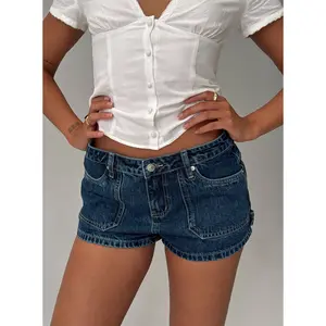 Kirkes Cargo Micro Denim Short Mid Blue Wash