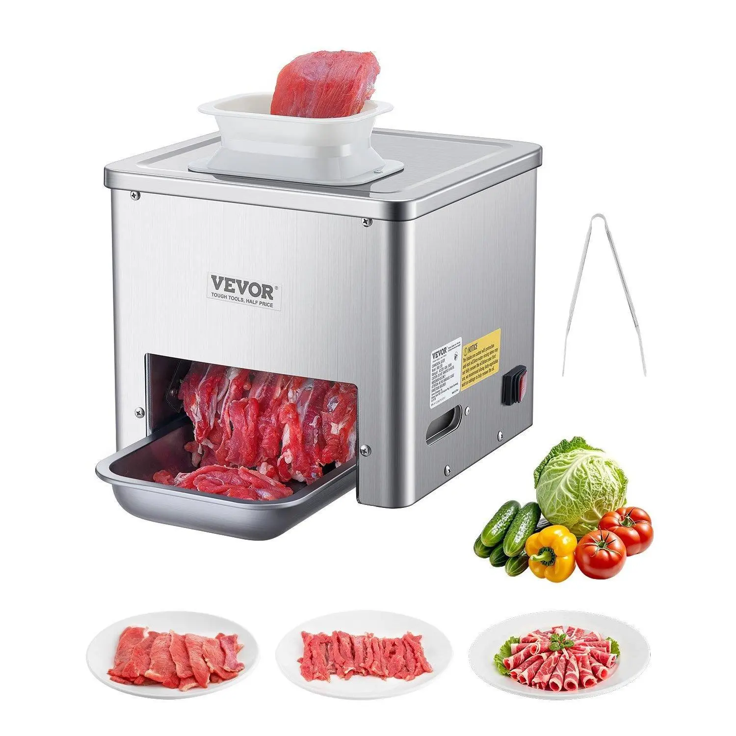 【summerfinds】550W Electric Beef Cutting Machine - Commercial Meat Cutter, Kitchen Appliance with Anti-Slip Base, 1780 rpm, Effortless Cleaning for Home/Restaurant, Farmer's Markets Option [Father's Day Gift]