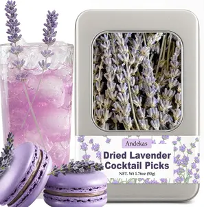 130+ Edible Lavender Sprigs for Cocktails & Cake Garnish, 6.69" Culinary Grade Lavender Sticks for Tea, Cooking & Decor – 1.76 oz (50g) Food-Grade Flowers for Wedding, DIY & Gifting
