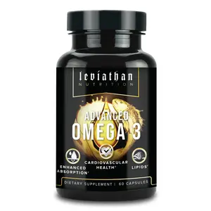 Leviathan Nutrition Omega 3 Capsules | Premium Fish Oil for Heart, Brain, & Immune Support | Superior Absorption Triple Strength Fish Oil Supplements - Free Form EPA & DHA