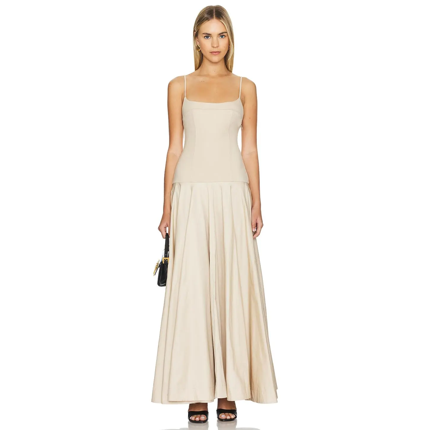 L'Academie Laure Maxi Dress in Light Beige