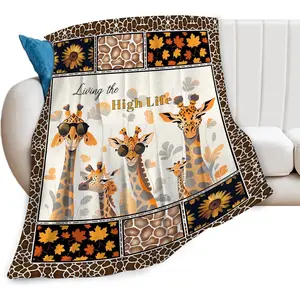 Giraffe Blanket Giraffe Throw Blanket Soft Flannel Bedding Giraffes Gifts for Men Boys Women Girls Lovers Adults Stuff Plush for Couch Sofa Bed Room Decor