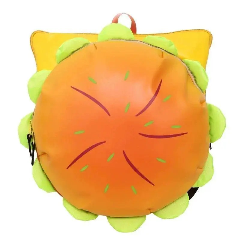2026 Cute 3D Hamburger Backpack Cartoon Cheese Burger Crossbody Bag Large Capacity Funny Parent-Child School Bag for Kids Adults