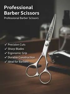 SNIPZEN 6.5-Inch Professional Barber Stainless Steel Hair Cutting Shears - Razor-Edge Blades, Smooth Handle, Durable Salon Tool, Heatless Haircare for Adults, Precise Styling Cuts (Single Item)