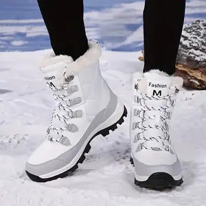 Womens Winter Snow Boots Waterproof Shoes Walking Comfortable Hiking Tennis Booties Furry Mid Calf Warm Lightweight  Lightweight Warm Faux Fur Lined Mid-Calf Booties  Anti-slip and anti-freezing sports shoes Black Footwear Girl Bridal Onyx
