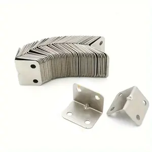 20pcs Metal 90 Degree Angle Brackets Four-Hole Fixing, Durable Heavy Duty Furniture Reinforcement Clips, Ideal for Wooden Cabinets and Furniture, Sturdy Bracket