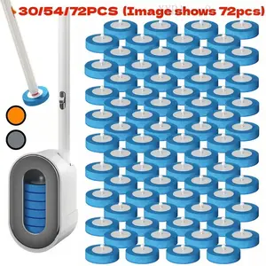 Disposable Household Toilet Cleaning Set, Includes 24/30/54/48/72 Replacement Brush Heads, Sink Cleaner System