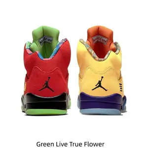 New Unworn Red & Yellow Mismatched High-Top Basketball Shoes with Box – Suede & Leather Upper, Reflective Tongue, Colorblock Midsole, Retro Streetwear Sneakers for Men & Women