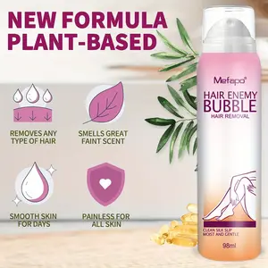 Mefapo Bubble Hair Removal Spray - 3.3 Fl Oz Gentle, Hypoallergenic, Alcohol-Free Herbal/Botanical Hair Depilatories, Painless Plant-Based Formula for Smooth Skin, All Skin Types Beauty & Body Care Product, Gentle Hair Depilatories, Herbal Hair Depilatori