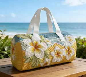 Fresh Seaside Style Quilted Weekend Travel Bag Lightweight Comfortable Extra Large Capacity Tote Bag with Refreshing Design for Travel