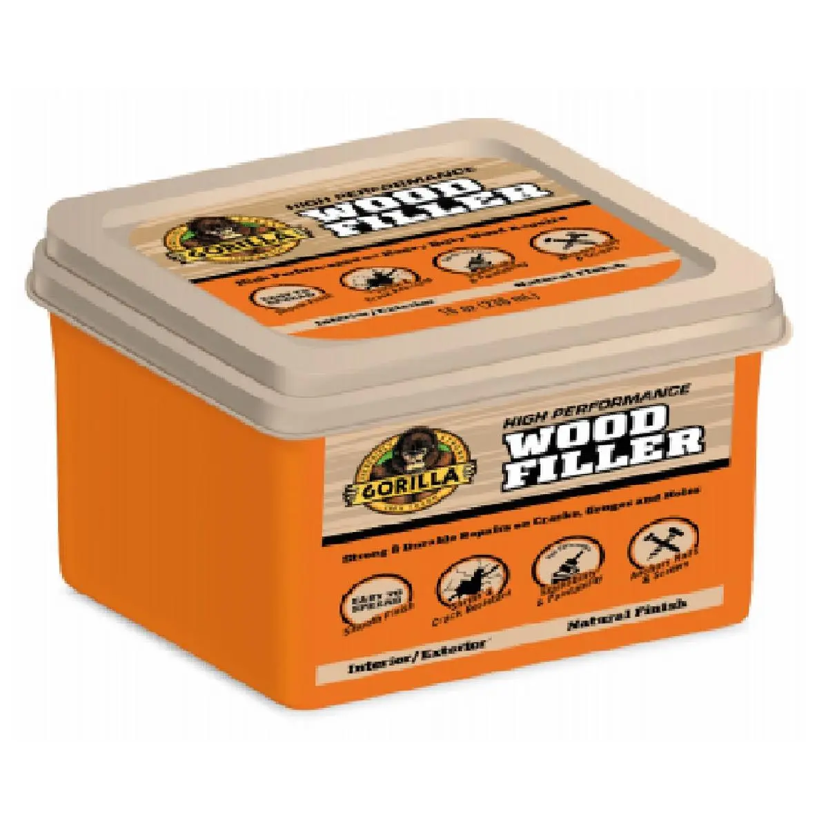 212 MAIN Gorilla Glue 107292 16 oz Moldable Wood Filler Tub, Crack Repair Tool, Sandable Surface (Tools & Hardware Adhesive), Moldable Wood Glue
