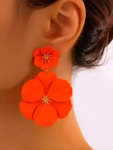 Mother's Day Gift Flower Design Earrings, Cute Earrings, Fashionable Jewelry for Women, Trendy All-match & Exquisite Jewelry for Birthday Gift, Dainty Fashion Jewelry