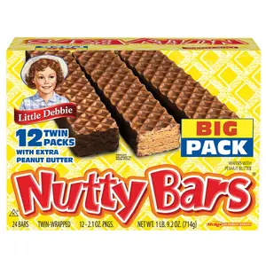 Little Debbie Nutty Bars Twin Packs, Snacks, 24 Bars, 12 pk./2.1 oz.