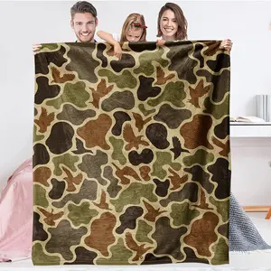 1 Piece Printed Blanket with Camouflage Pattern, Comfortable Gift Blanket Fabric Soft, Warm, Soft Cozy Blanket, Suitable for Bed, Sofa, Travel Blanket