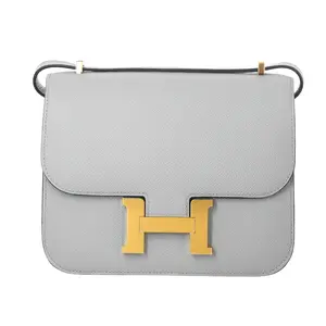 Pre-owned HERMÈS Epsom Shoulder Bags Constance 18 Gris Perle