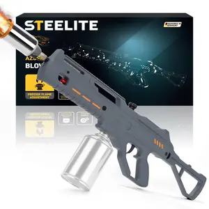 【Father's Day Gift】STEELITE Powerful Torch Gun - Adjustable Flame Thrower, Detachable Portable Blow Torch with Modular Design, Lightweight BBQ Tools for Campfire Starter, Kitchen - Men & Dad Gifts (Tank Not Included)