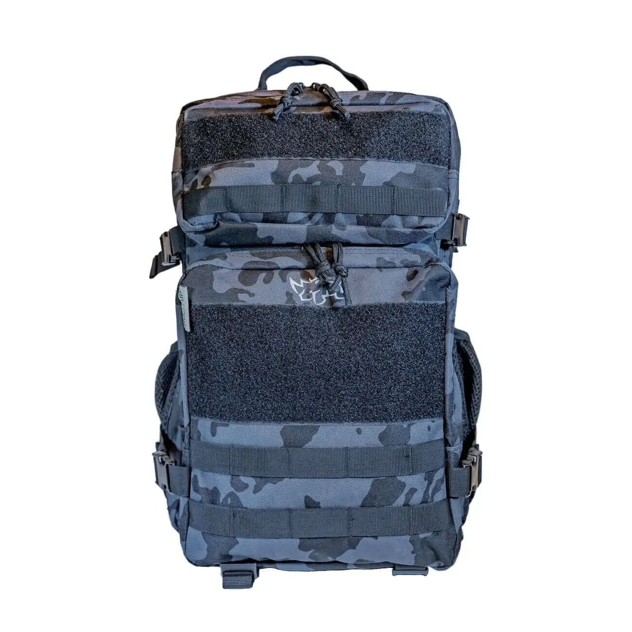 MUCITUP Rhino Pack Tactical Backpack 500D Nylon MOLLE EDC - Grey Black & MCBK Lightweight Dual-Compartment Layout with Admin Pocket & Interior Sleeves