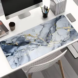 Fashionable white gilded marble style Large Gaming Mouse Pad,Aesthetic Desktop Drotection Pad,,Washable Rubber Pad Non-Slip Lock Edge Multi-Size Mouse Pad Suitable For Home Office,Good Gift for Family and Friends,Desktop Accessory,Office Desk Accessories